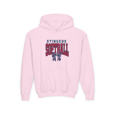 Youth Stingers Softball Stitched Bow Graphic Hoodie