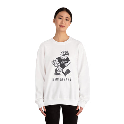 Adult Unisex New Albany Black and White Vintage Fighting Eagle Graphic Sweatshirt