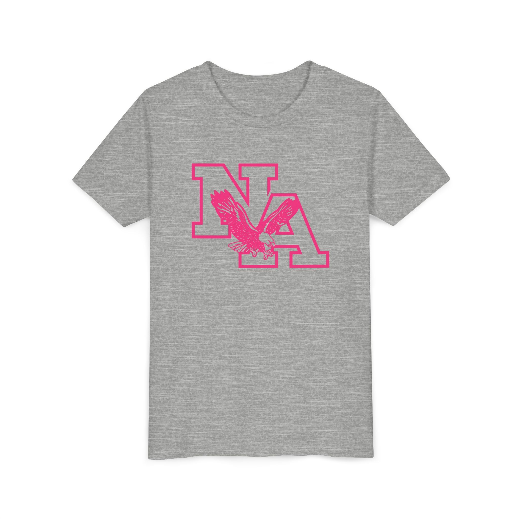 Youth Neon Pink Power NA Logo Graphic Soft Tee - PINK OCTOBER