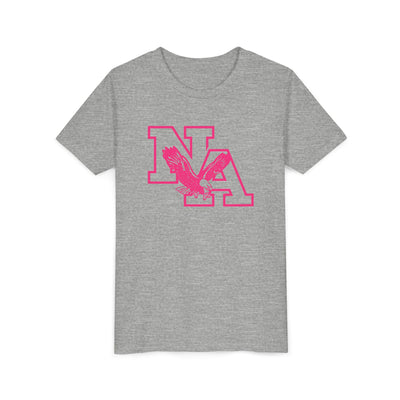 Youth Neon Pink Power NA Logo Graphic Soft Tee - PINK OCTOBER