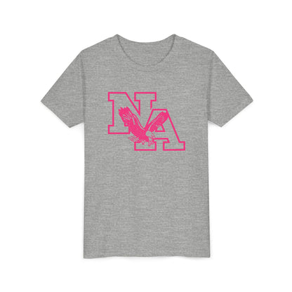 Youth Neon Pink Power NA Logo Graphic Soft Tee - PINK OCTOBER