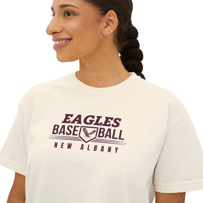 Women's New Albany Eagles Home Plate Pride Graphic Boxy Crop Short Sleeve Tee