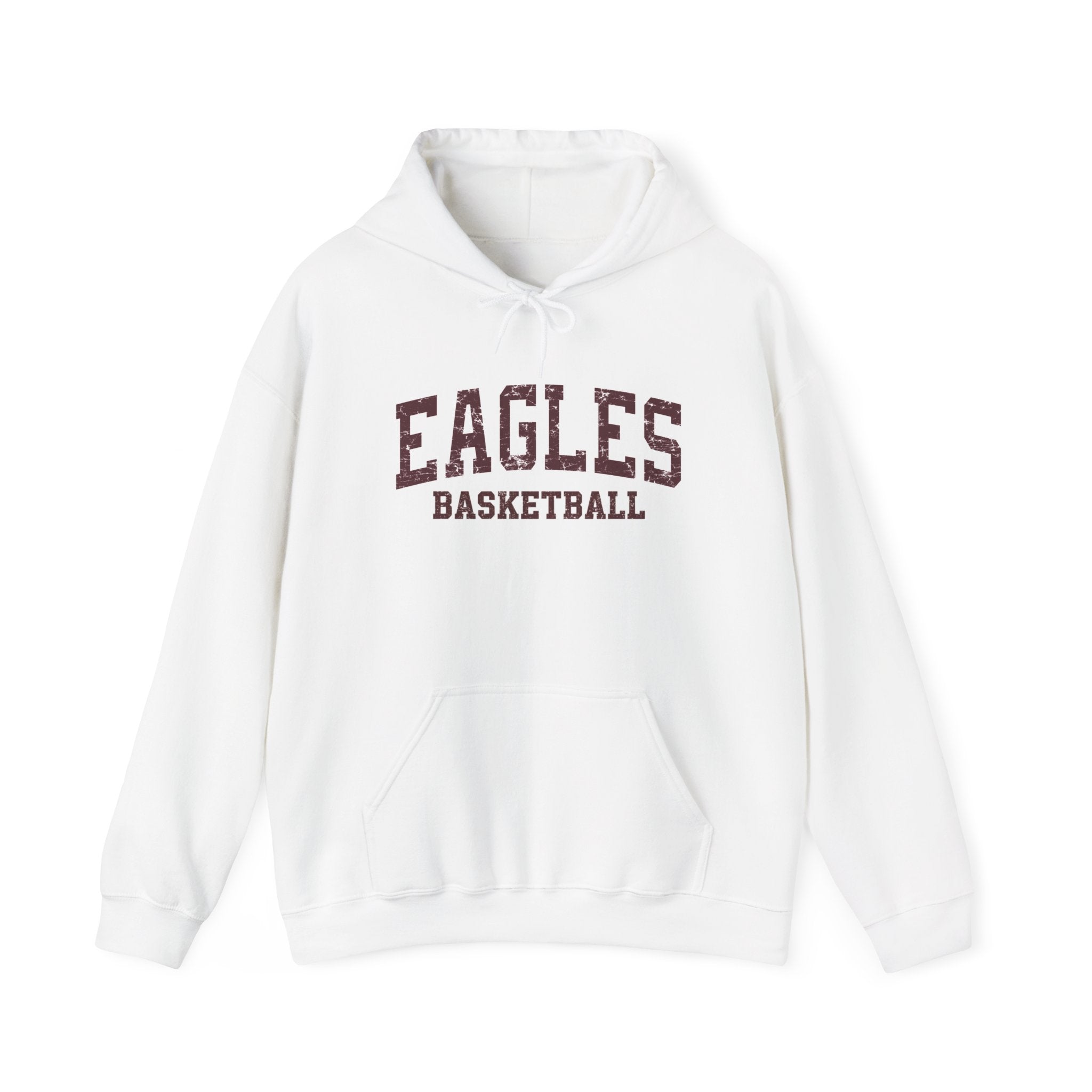 Adult Unisex Eagles Basketball Distressed Graphic Hoodie