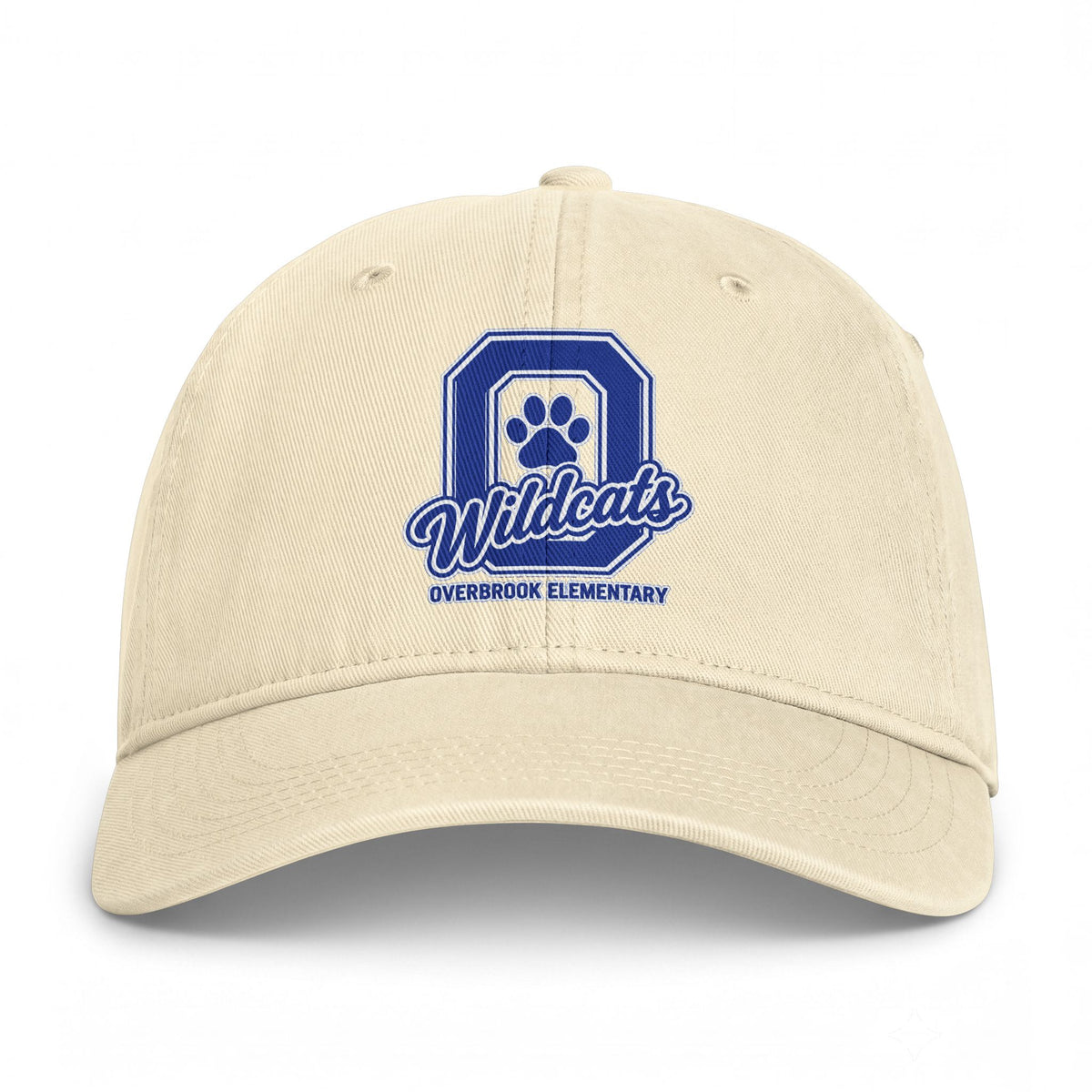 Overbrook Elementary Wildcats Block Letter Graphic Coastal Washed Cap
