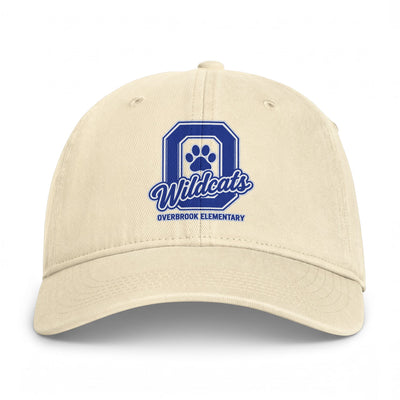 Overbrook Elementary Wildcats Block Letter Graphic Coastal Washed Cap