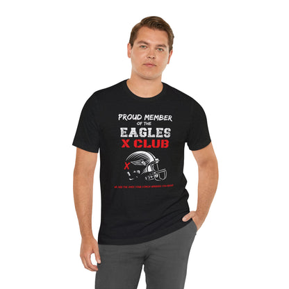 Adult Unisex Eagles Red X Club Graphic Short Sleeve Soft Tee