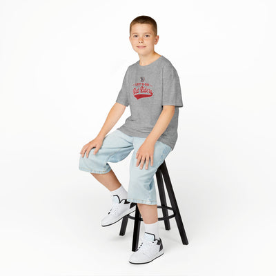 Youth Let's Go Red Riders Graphic Short Sleeve Gildan Heavy Tee