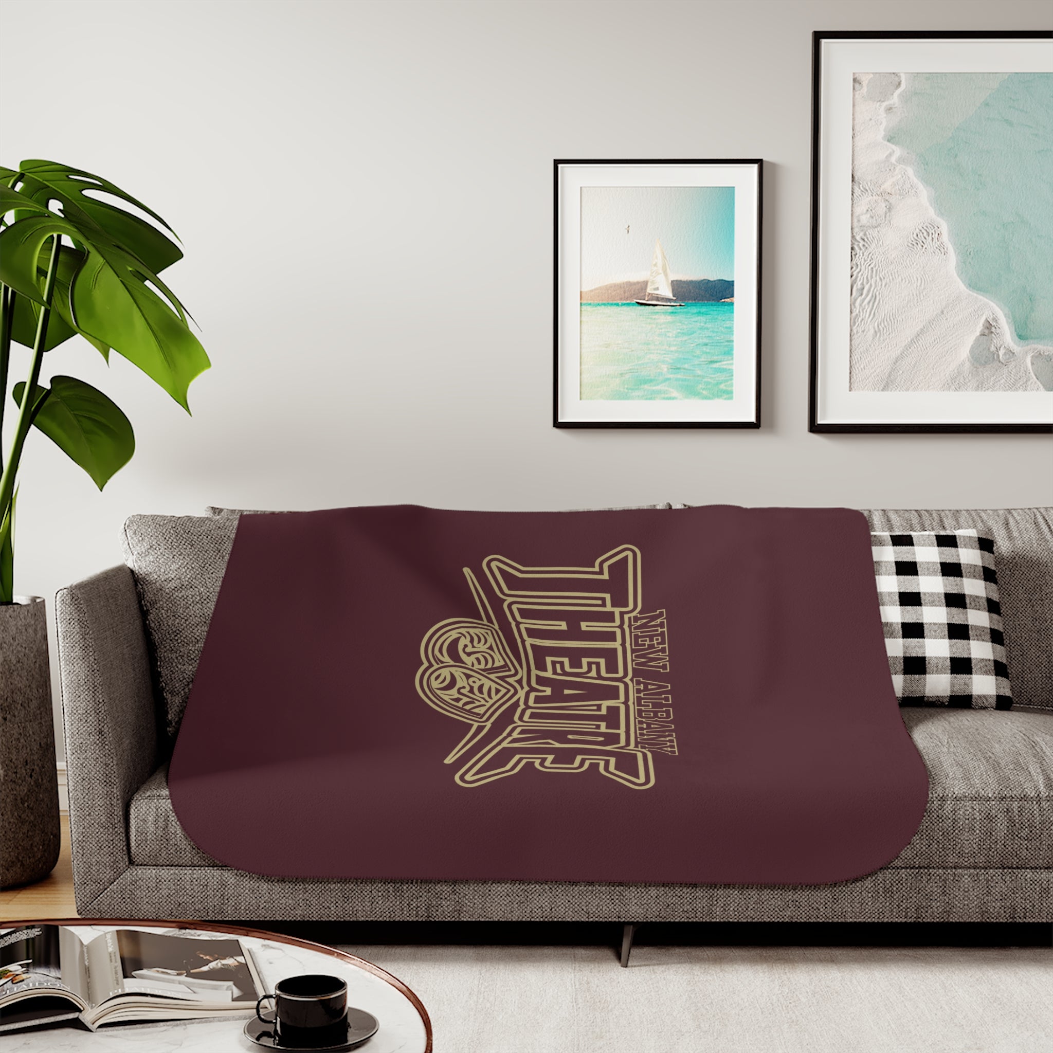 New Albany Theatre Showtime Graphic So-Soft Sherpa Blanket