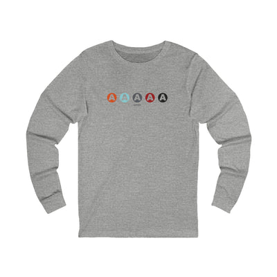 Adult Unisex Multicolored A Graphic Long Sleeve Soft Tee - Akhia