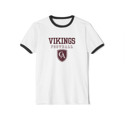 Adult Unisex Columbus Academy Vikings Football Graphic Short Sleeve Ringer Tee