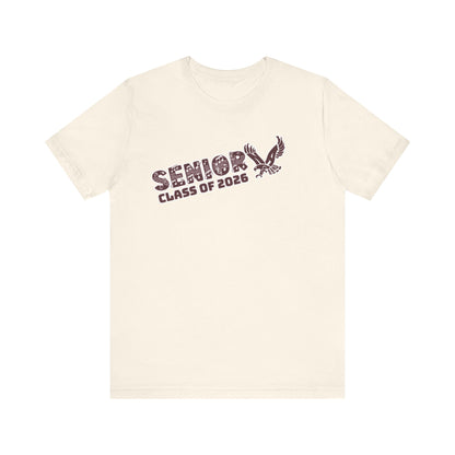 Adult Unisex Class of 2026 Band Eagle Senior Graphic Short Sleeve Soft Tee