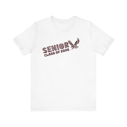 Adult Unisex Class of 2026 Band Eagle Senior Graphic Short Sleeve Soft Tee