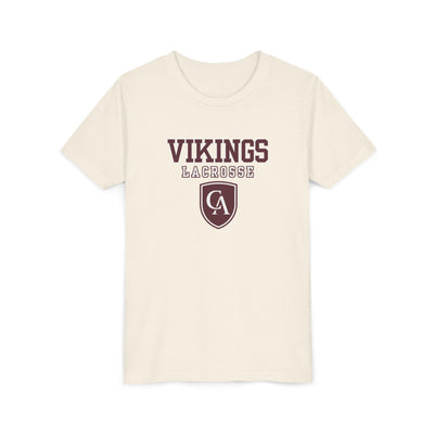 Youth Columbus Academy Vikings Lacrosse Graphic Short Sleeve Bella + Canvas Soft Tee