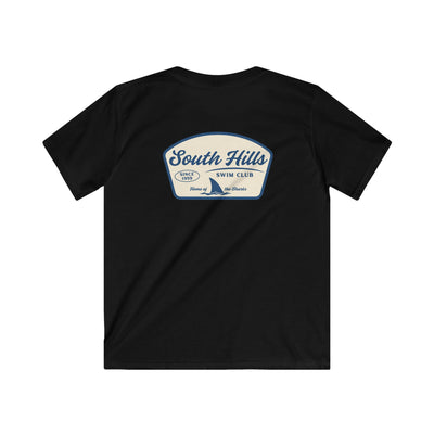 Youth South Hills Swim Club Home of the Sharks Graphic Short Sleeve Gildan Softstyle Tee