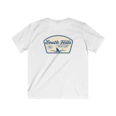 Youth South Hills Swim Club Home of the Sharks Graphic Short Sleeve Gildan Softstyle Tee