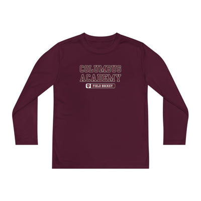 Youth Columbus Academy Field Hockey Graphic Sport-Tek Competitor Performance Long Sleeve Tee