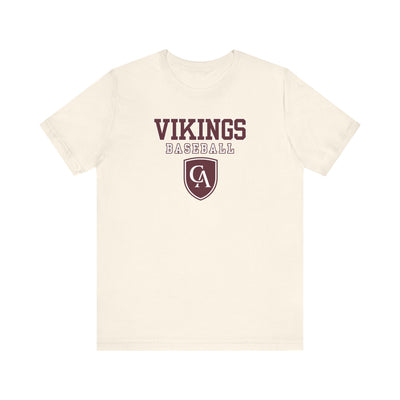 Adult Unisex Columbus Academy Vikings Baseball Graphic Short Sleeve Bella + Canvas Soft Tee
