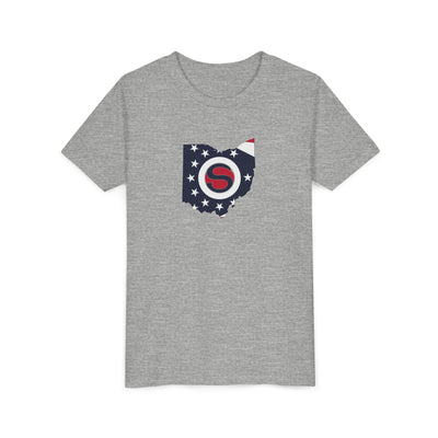 Youth Stingers Softball State Logo Graphic Short Sleeve Bella + Canvas Soft Tee