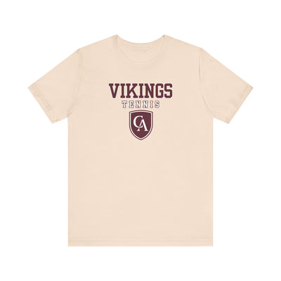 Adult Unisex Columbus Academy Vikings Tennis Graphic Short Sleeve Bella + Canvas Soft Tee