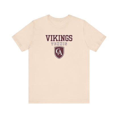 Adult Unisex Columbus Academy Vikings Tennis Graphic Short Sleeve Bella + Canvas Soft Tee