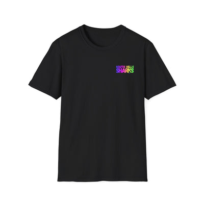 Adult Unisex South Hills Swim Team Neon Rainbow Graphic Short Sleeve Gildan Softstyle Tee