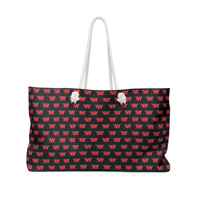 Weir Red Riders Allover W Logo Print Tote - Black
