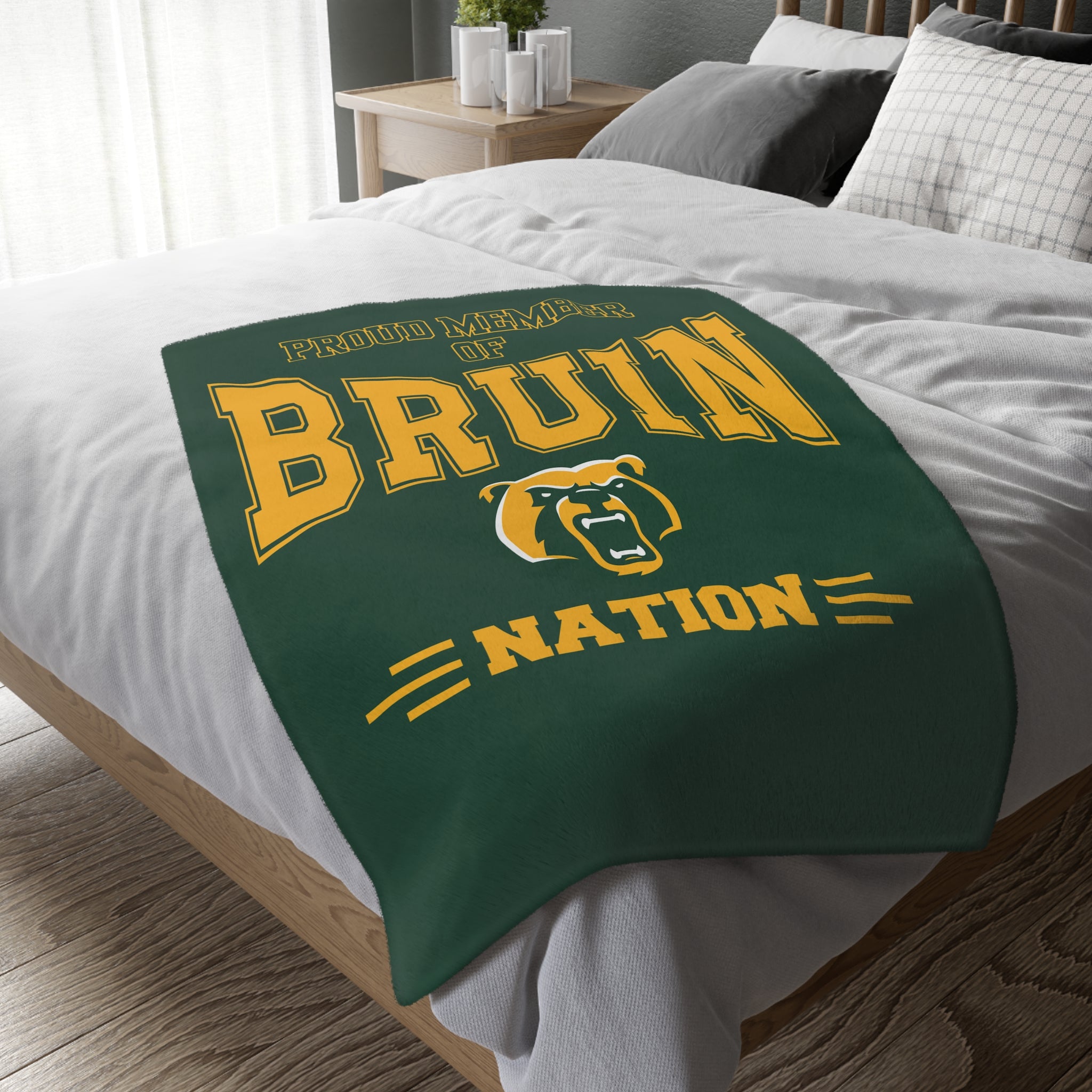 Bruin Nation Graphic Super Soft Velveteen Microfiber Blanket (Two-sided print)