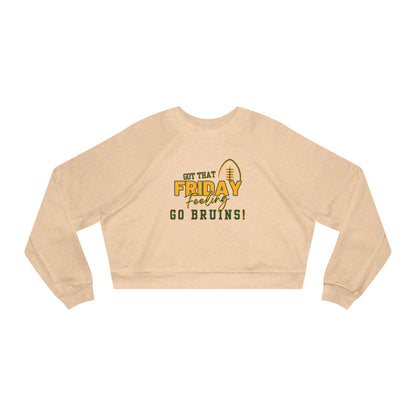 Women's Bruin Friday Feeling Football Graphic Cropped Fleece Sweatshirt