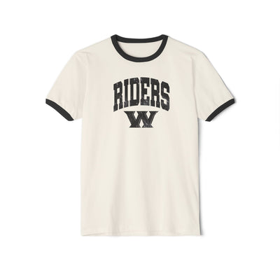 Adult Unisex Riders Arch Vintage Distressed W Graphic Short Sleeve Ringer Tee
