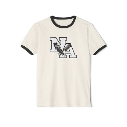Adult Unisex White/Black Classic NA Logo Graphic Short Sleeve Ringer Tee