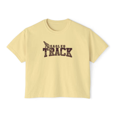 Women's Retro Track Boxy Crop Short Sleeve Graphic Tee