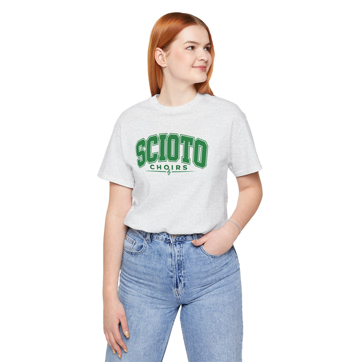 Adult Unisex Dublin Scioto Choirs Varsity Block Letter Graphic Short Sleeve Soft Tee