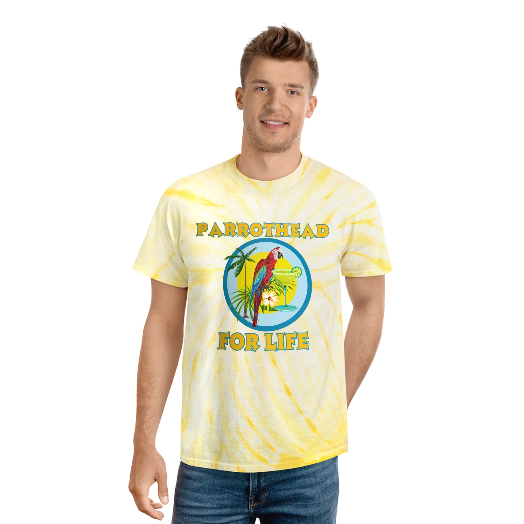 Adult Unisex Parrothead For Life Tie Dye Graphic Tee