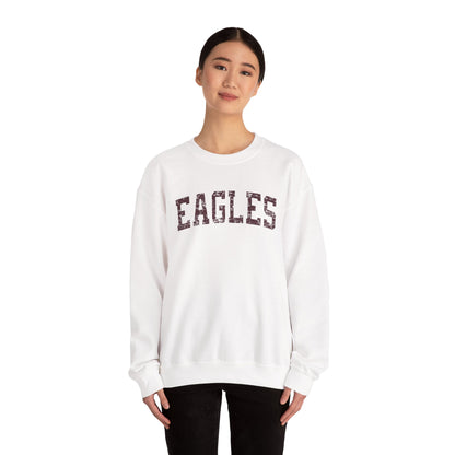 Adult Unisex Distressed Maroon Eagles Graphic Sweatshirt