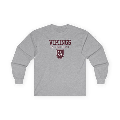 Adult Unisex Columbus Academy Vikings Wrestling Graphic Gildan Long Sleeve Tee