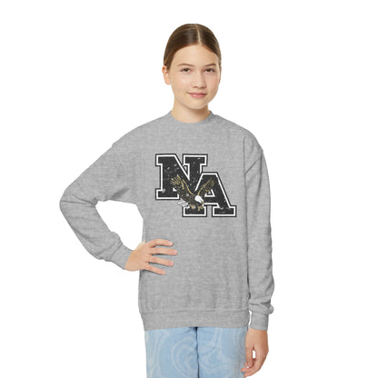 Youth Black Vintage Distressed Logo Graphic Sweatshirt