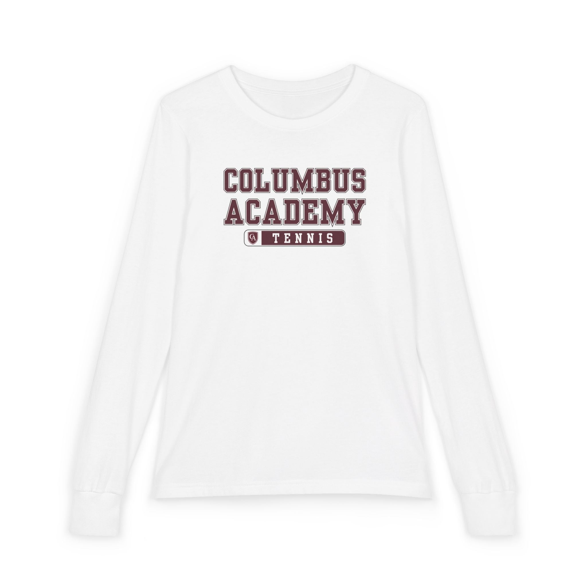 Youth Columbus Academy Tennis Graphic Bella + Canvas Long Sleeve Soft Tee