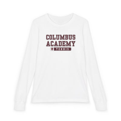 Youth Columbus Academy Tennis Graphic Bella + Canvas Long Sleeve Soft Tee