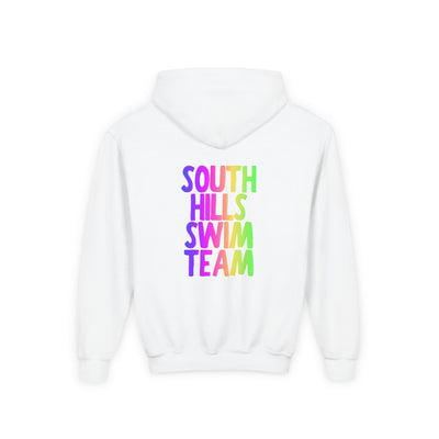 Youth South Hills Swim Team Neon Rainbow Graphic Hoodie