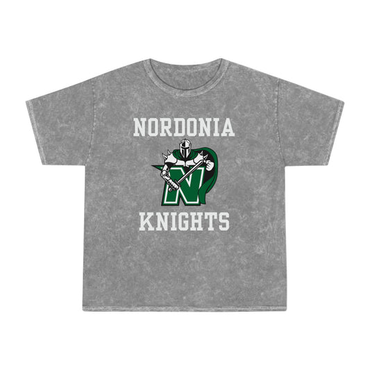 Adult Unisex Logo Mineral Wash Short Sleeve Graphic Tee - Nordonia Knights