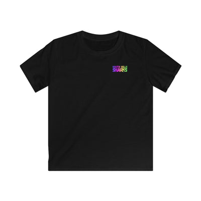 Youth South Hills Swim Team Neon Rainbow Graphic Short Sleeve Gildan Softstyle Tee