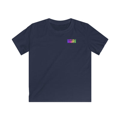 Youth South Hills Swim Team Neon Rainbow Graphic Short Sleeve Gildan Softstyle Tee