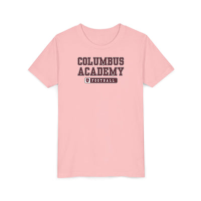 Youth Columbus Academy Football Graphic Short Sleeve Bella + Canvas Soft Tee