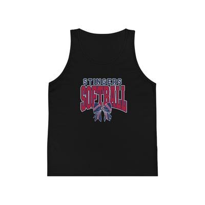 Youth Stingers Softball Stitched Bow Graphic Bella + Canvas Tank