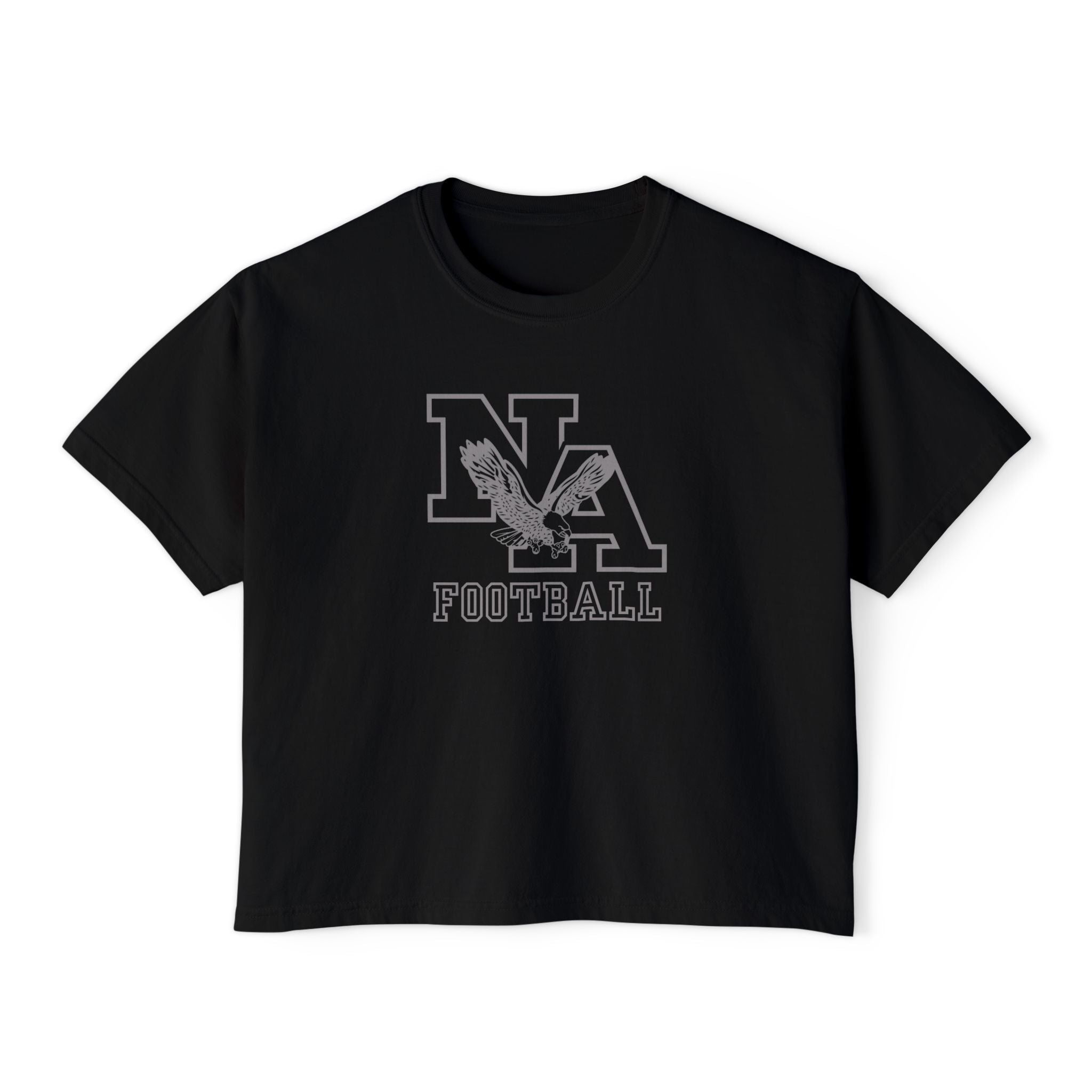 Women's New Albany Tonal Football Logo Graphic Boxy Crop Short Sleeve Tee