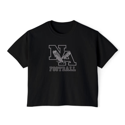 Women's New Albany Tonal Football Logo Graphic Boxy Crop Short Sleeve Tee