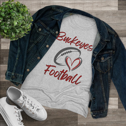 Women’s Super Soft Heart Buckeyes Football Short Sleeve Graphic Tee