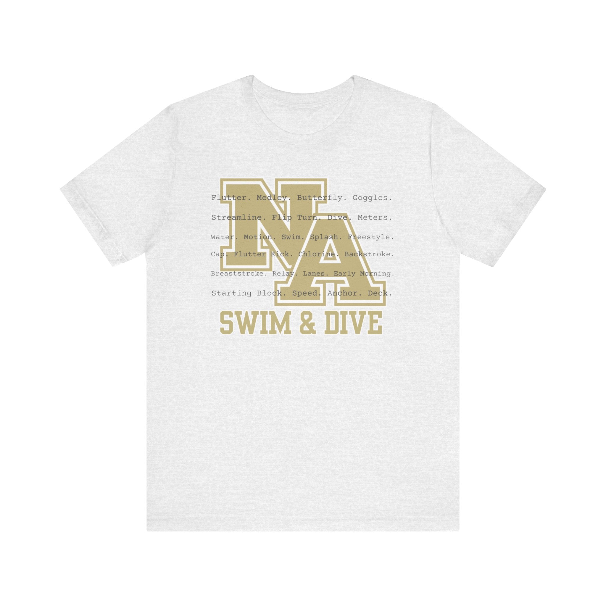 Adult Unisex Swim & Dive Logo Words Soft Short Sleeve Graphic Tee