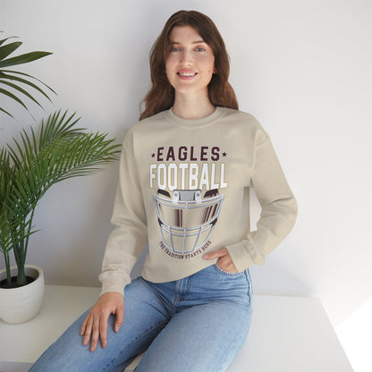 Adult Unisex Eagles White Hype Helmet Graphic Sweatshirt