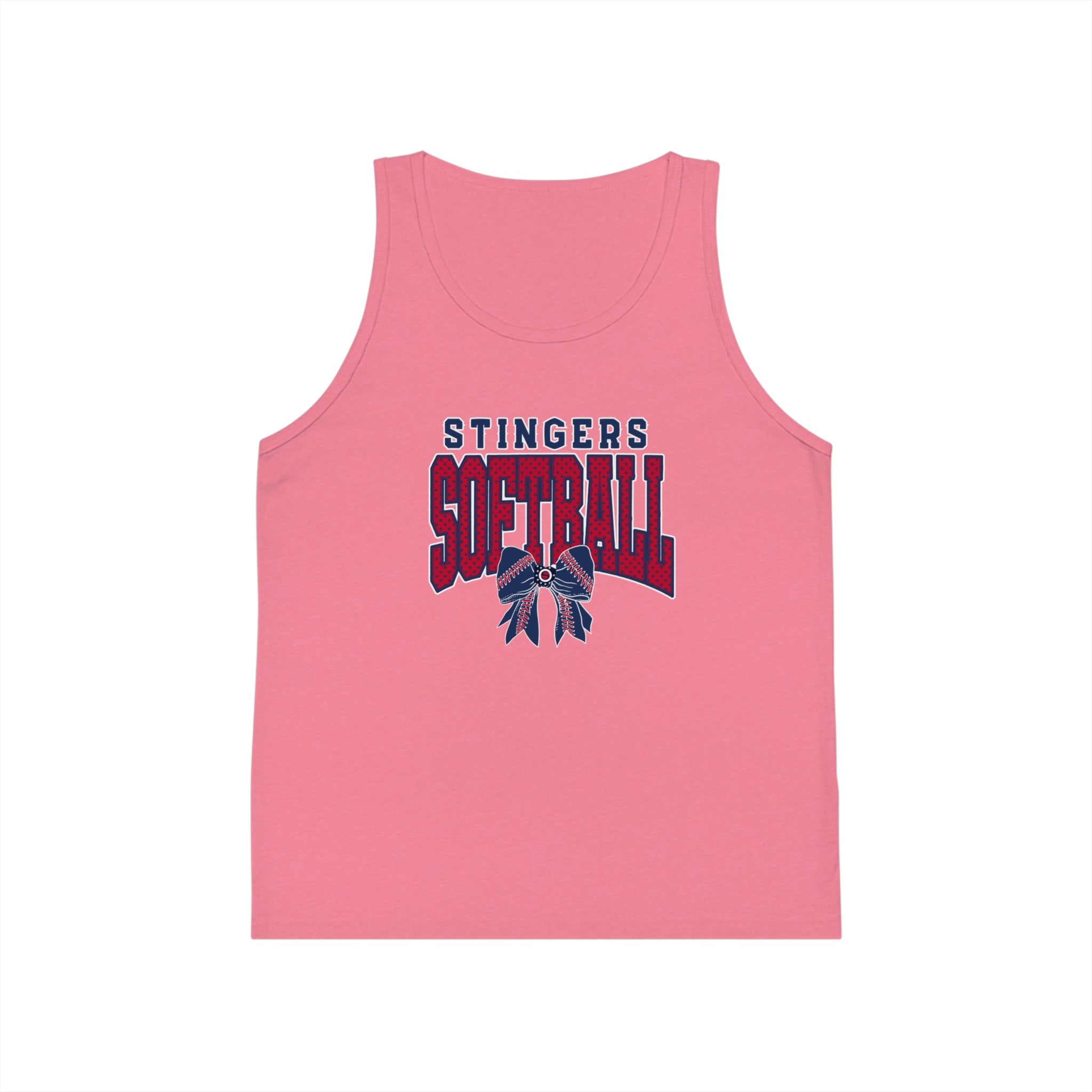 Youth Stingers Softball Stitched Bow Graphic Bella + Canvas Tank